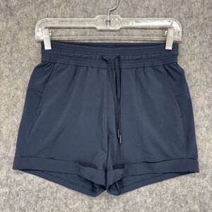 Lululemon Spring Break Away Shorts Women's 4 Blue Drawstring Pockets LW7ASHS